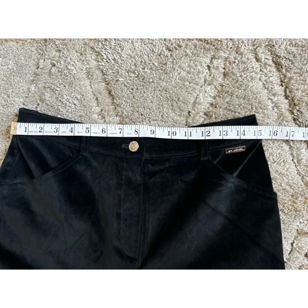 St. John Black Velvet Pants Size 10